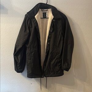 Original Use Black and Cream Windbreaker with Relaxed Fit